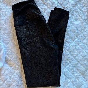 Beyond Yoga black & gold shimmer leggings